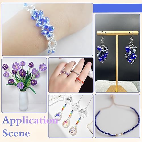 Miniatura 6 de HOBBIESAY 10 hebras de cuentas de cristal de jade de imitación, hebras de 0.138-0.157 in, alrededor de 1200 cuentas de cristal facetadas, cuentas de