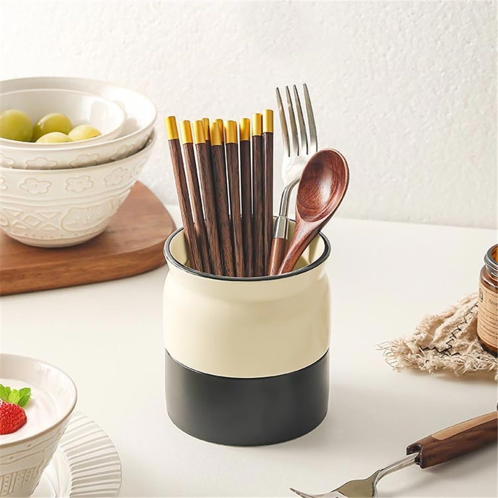 Utensilienhalter küche Utensilienhalter Caddy, Keramik Utensilienhalter for Arbeitsplatte, Vintage Utensilientopf Utensilientöpfe(Klein)