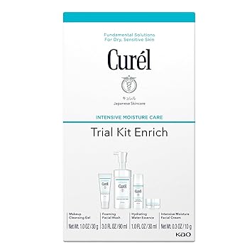 Curel Japanese Skin Care Travel Size Toiletries, for Dry, Sensitive Skin, Travel Size Face Wash, Lotion, Makeup Remover