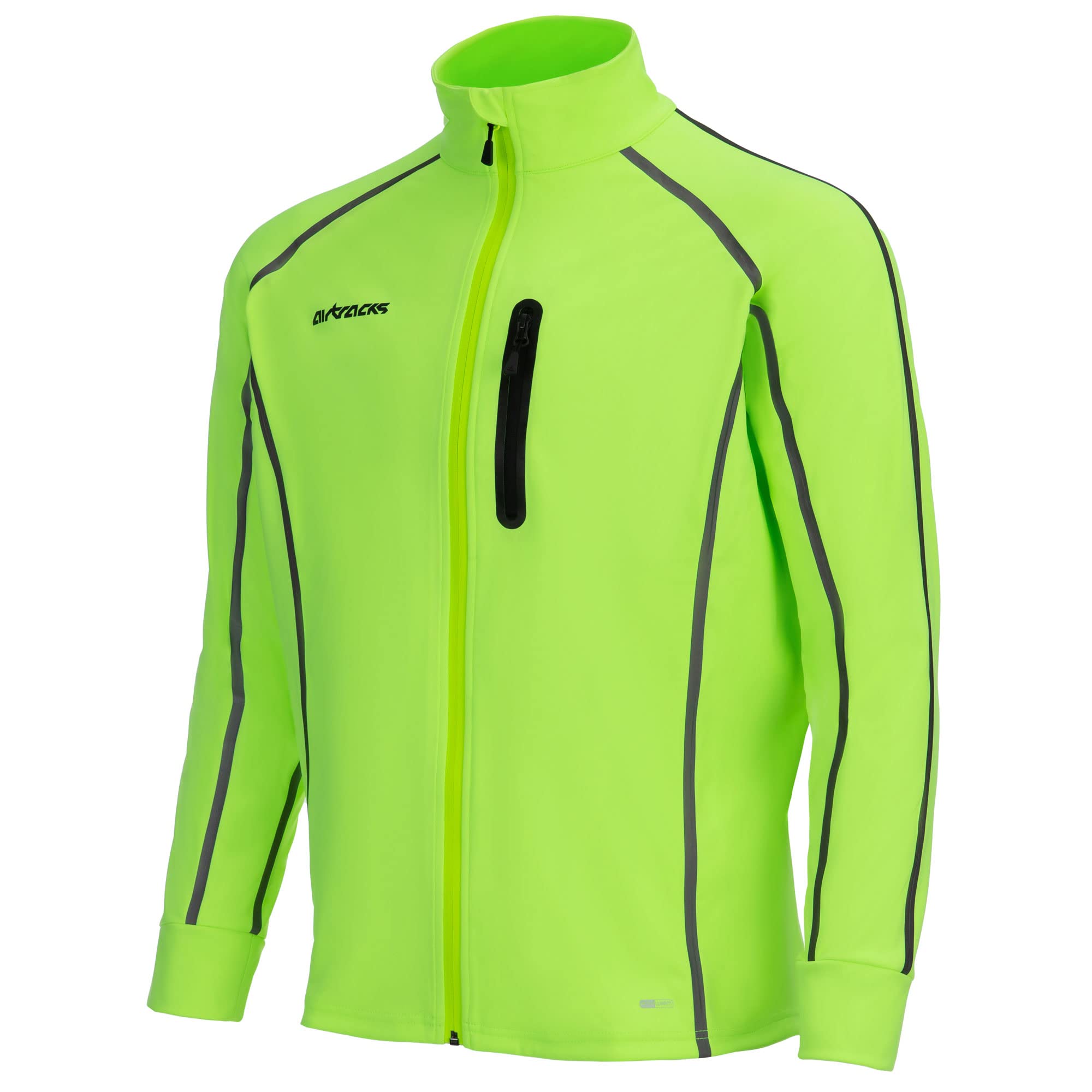 Airtracks Herren Winter Laufset Pro Team: Laufjacke Air Tech II + Thermo Laufhose Lang (2-TLG) - Wasserdicht - Winddicht - Atmungsaktiv - Reflektoren