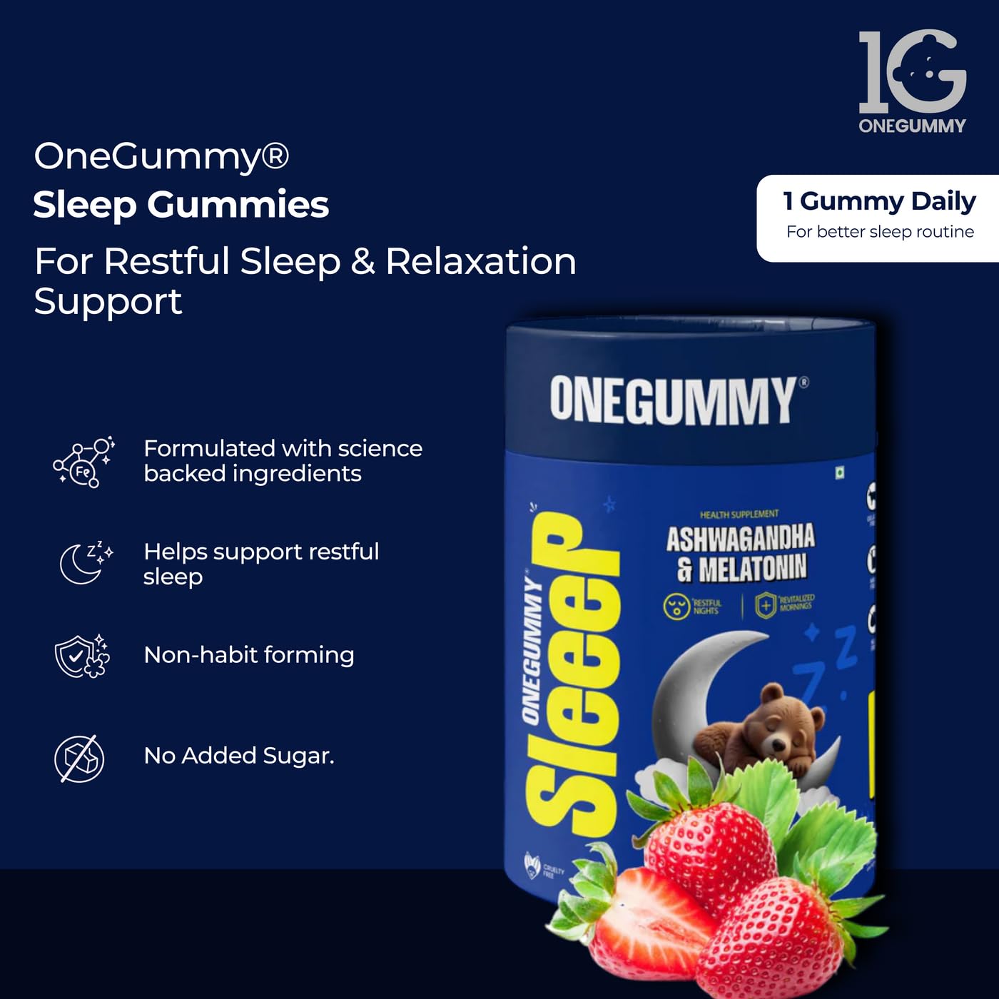 Sleep Gummies with Melatonin Ashwagandha + Iron Kid Bioavailable Chewables | Rest Wellness Nutrition Formula | Vegetarian Daily Combo Pack for Children Adults — Amazon image 2