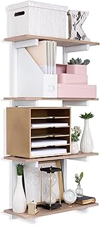 4-Tier Floating Shelves Set, Light Oak - 0.5” x 24” - Premium Wall Shelv...