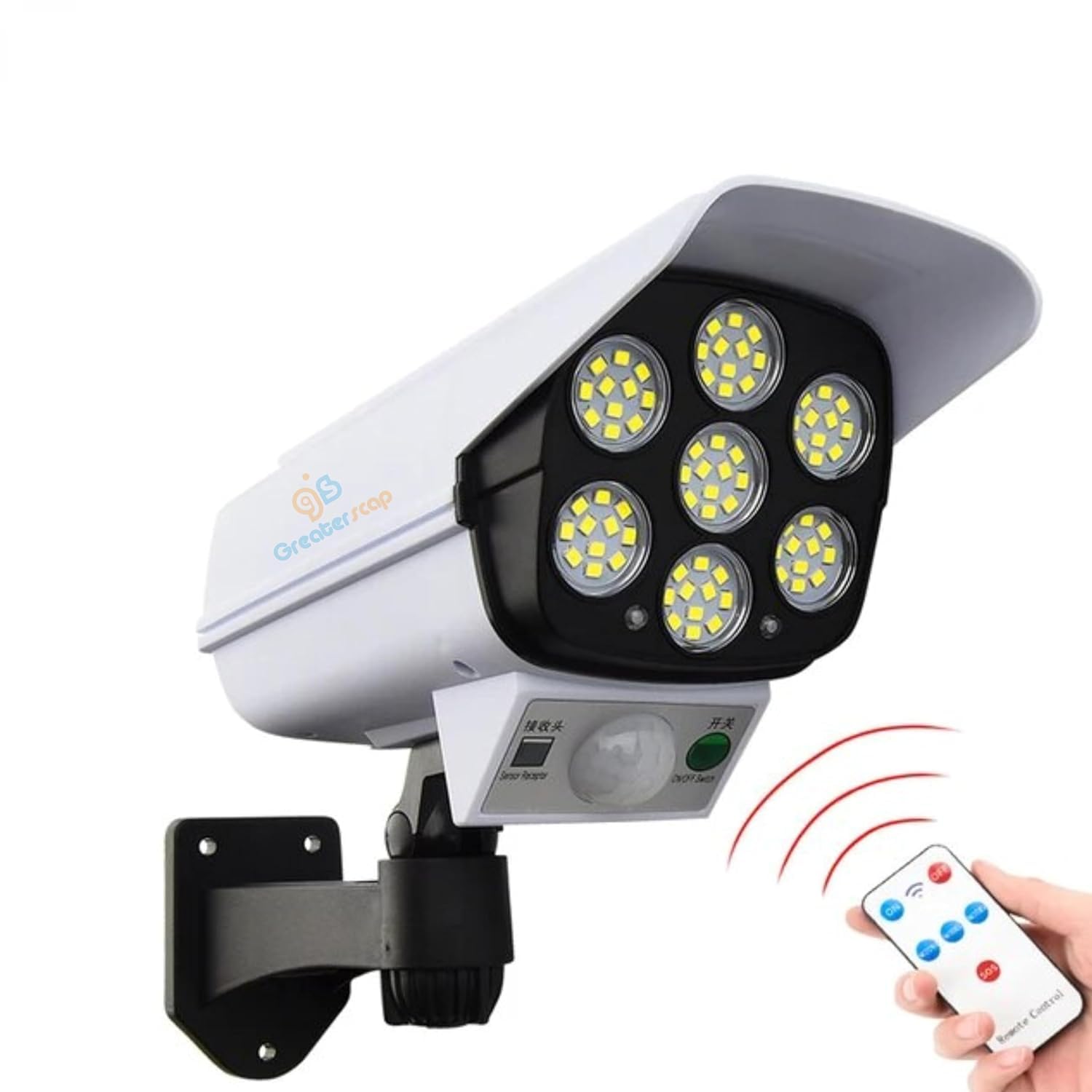 gs GREATERSCAP Solar Panel Powered 77 Led Motion Sensor Light for Home,Outdoor,Garden and Waterproof Security Camera Shaped Wall Lamp with Remote Control (B0BNL8MMKR) Amazon Price History, Amazon Price Tracker