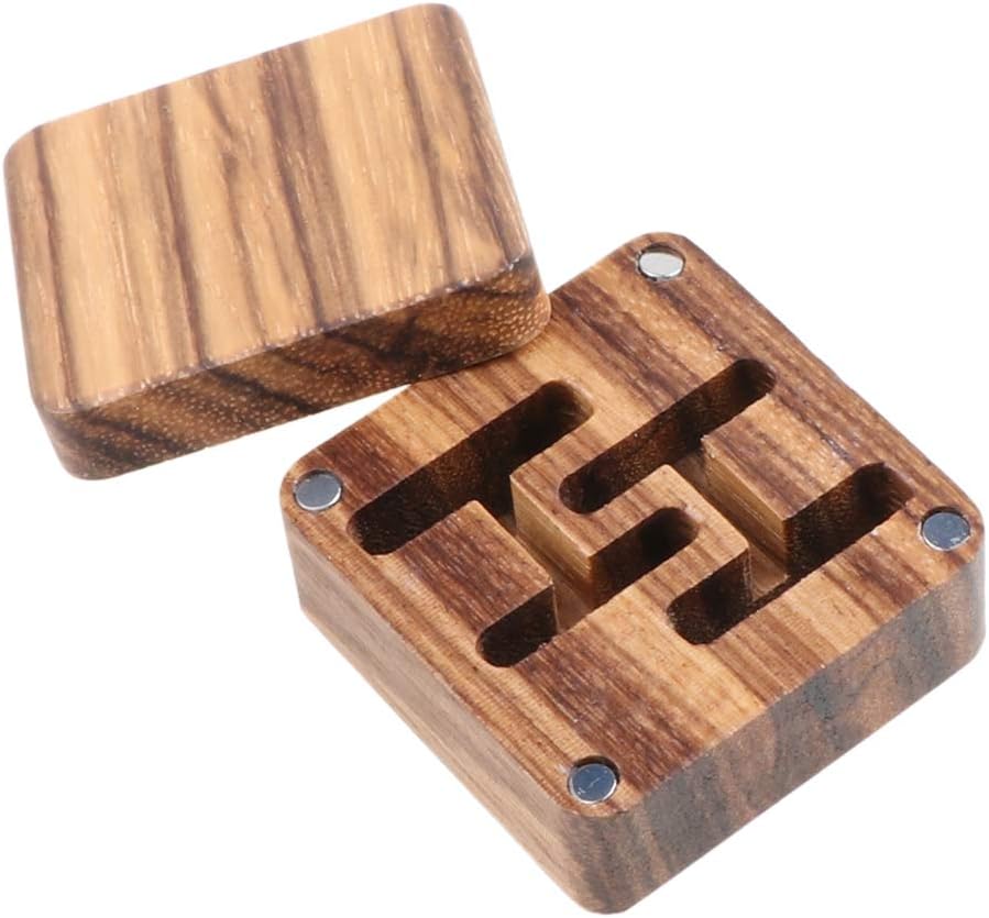 Men Suit Wooden Cufflink Gift Box Portable Sleeve Button Jewelry Walnut Wood Keepsake Storage Box, as the picture shows