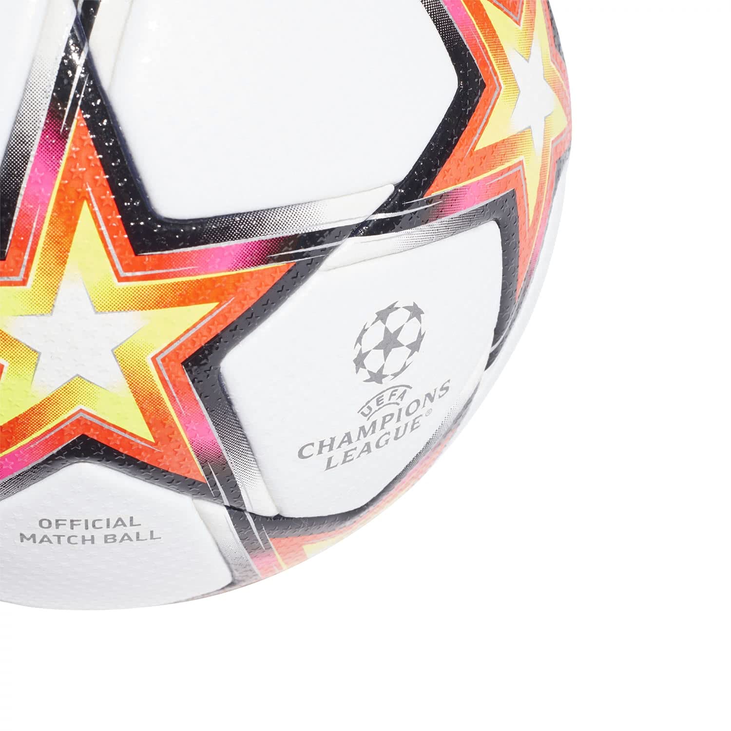 Adidas GU0214 UCL Pro PS Recreational Soccer Ball Unisex Top:White/Solar Red/Solar Yellow/Black Bottom:Shock Pink F18/SILVER Met./Iron Met. 5
