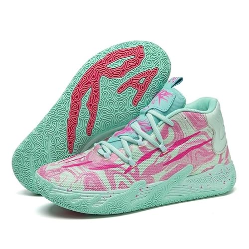 imagen de Novetra Zapatillas de baloncesto unisex, calzado deportivo transpirable con diseño a juego de varios colores, tracción dinámica y comodidad durante todo el día for canchas interiores y exteriores(Gree