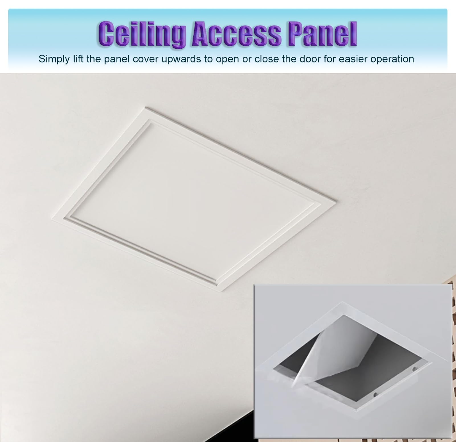 Sportello Ispezione Botola di Accesso Al Soffitto in Lega di Alluminio, Sportello di Servizio a Scomparsa per Abitazioni/ Garage/ Soffitte, Copertura Idraulica in Acciaio Zincato con Viti(50x60cm/20"x