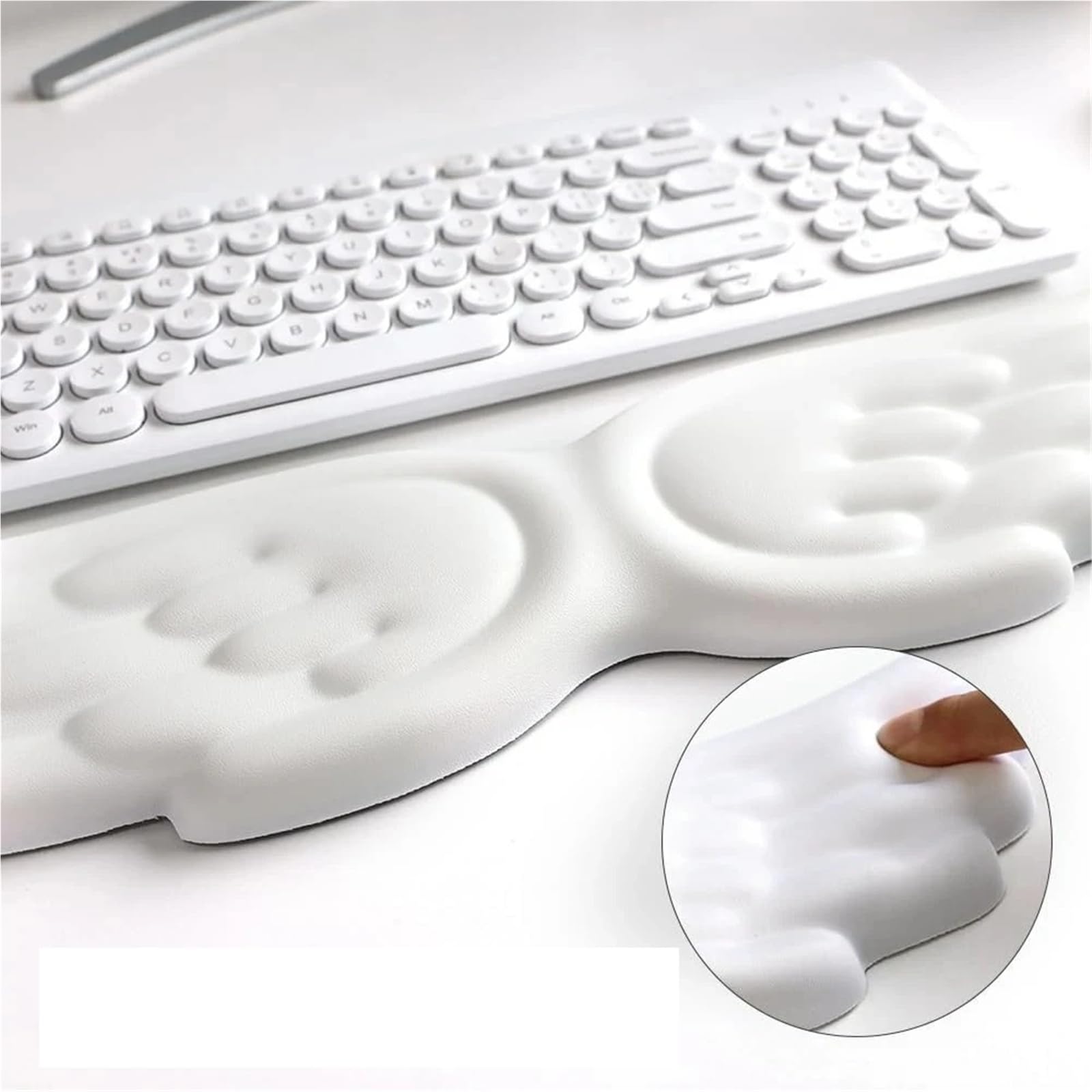 Tappetino Mouse Con Poggiapolsi Set poggiapolsi in memory foam con ala d'angelo