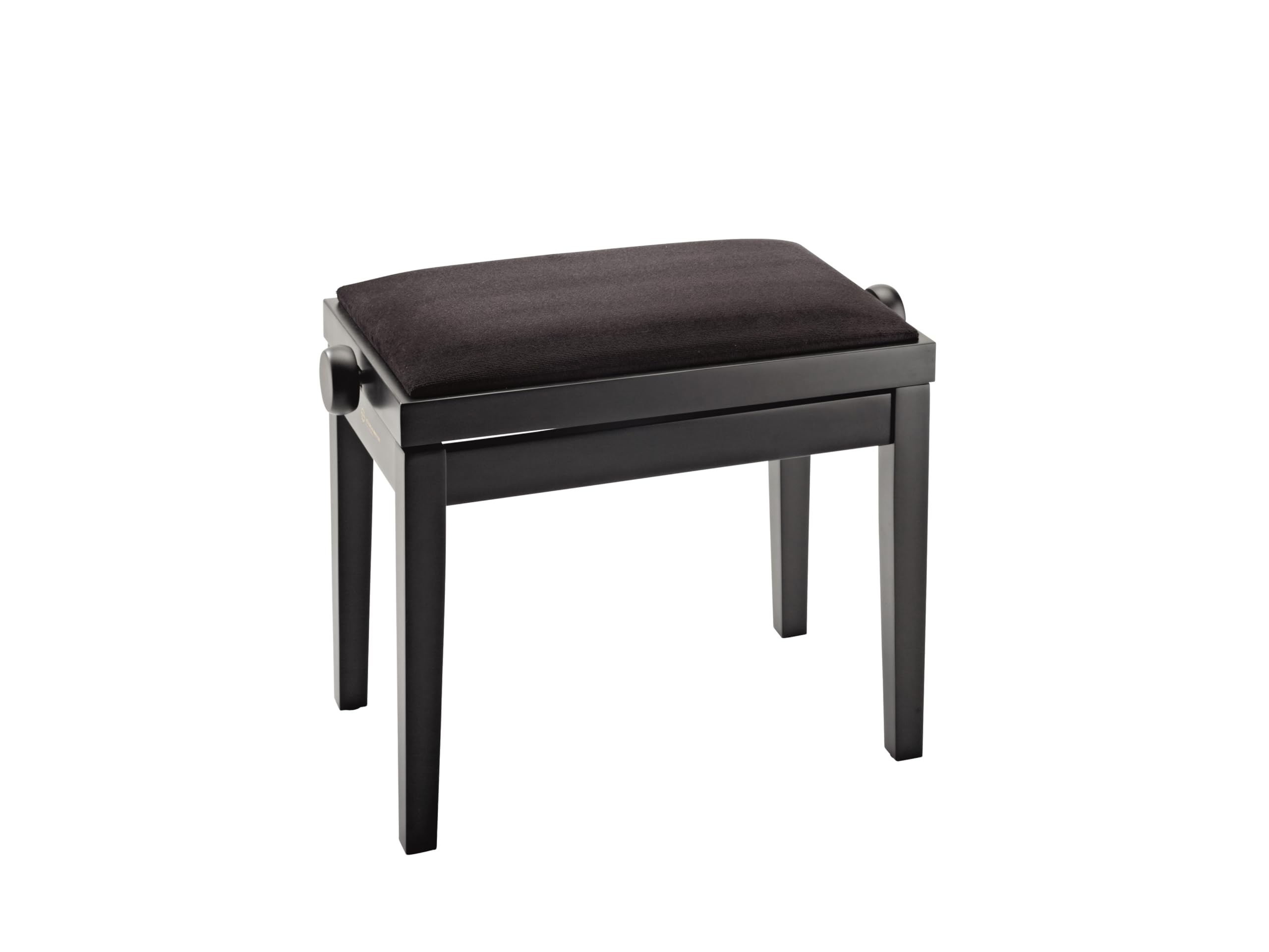 K&M 13900 Klavierbank Schwarz – europäisches Buchenholz, eleganter Samtbezug – Höhenverstellbarer Keyboard-Polstersitz