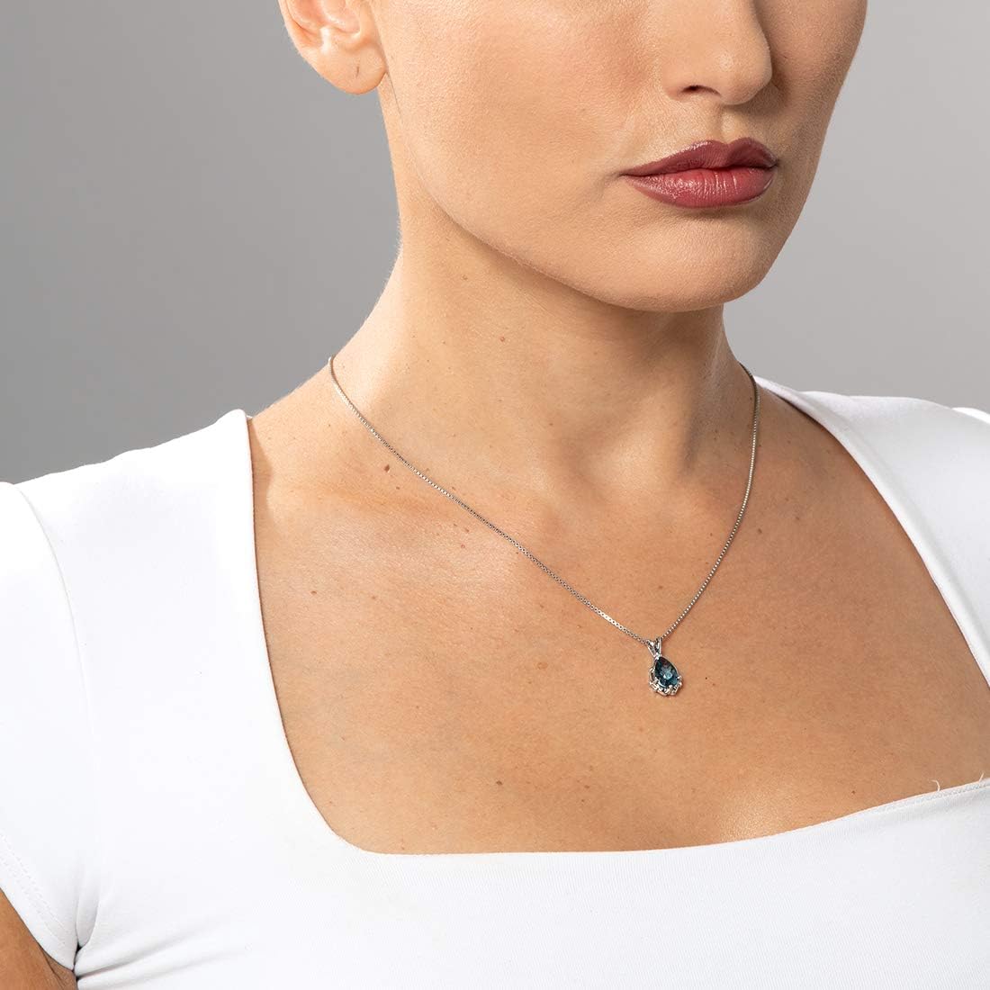 PEORA Simulated Alexandrite Vintage Teardrop Pendant Necklace for Women 925 Sterling Silver, Color Changing 2.25 Carats Pear Shape 10x7mm, with 18 inch Chain, Color Change Alexandrite Jewelry,