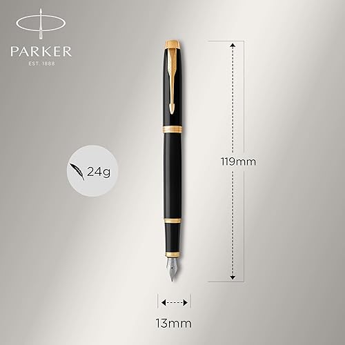 Vista 36 de Parker IM Bolígrafo Negro mate con borde negro Punta media con recarga de tinta azul Caja de regalo