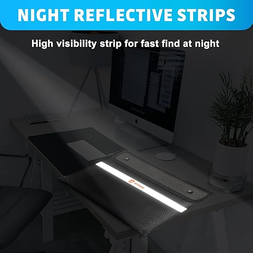 Miniatura 5 de Bolsa de documentos ignífuga mejorada de 5200 F  Aislamiento térmico, bolsa ignífuga con cremallera, tira reflectante para búsqueda rápida,