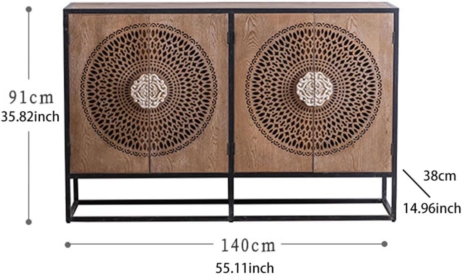 Sideboard Cabinet Multifunctional Retro Distressed Solid Wood Sideboard B&B Home Entrance Cabinet Storage Storage Cabinet Sideboard Cabinet with Drawers