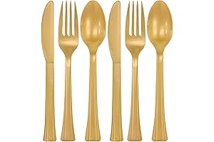 Assorted Gold Plastic Utensils for Upscale Dining