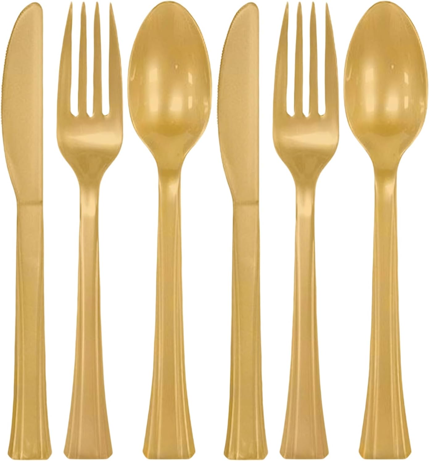 Assorted Gold Plastic Cutlery (Pack of 24) - Elegant, Durable & Disposable Party Supplies for Every Occasion
