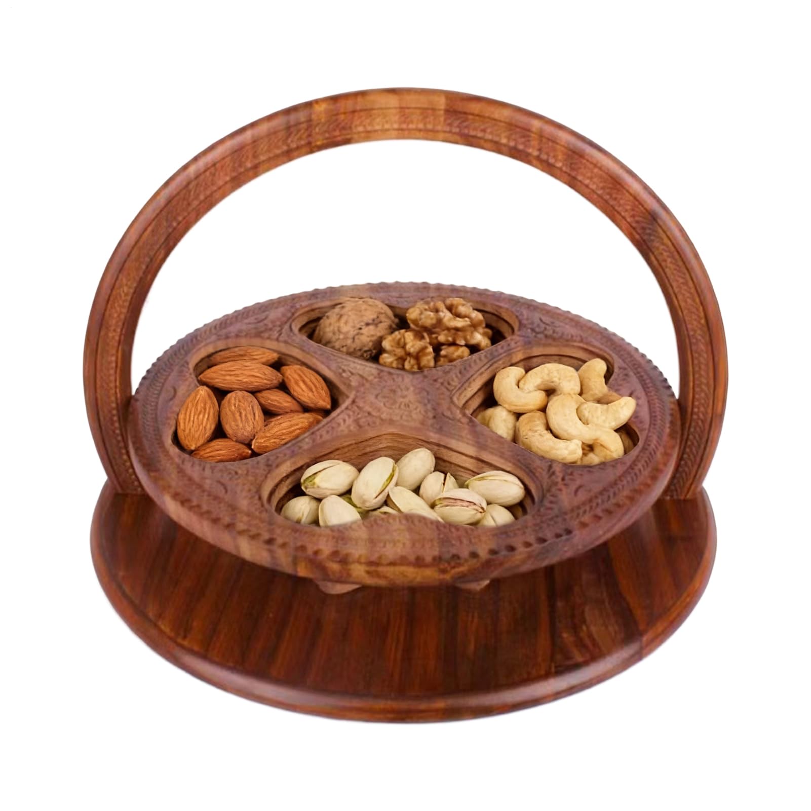 Cesto Della Frutta Pieghevole Realizzato in Legno Per Dolci e Snack | Cesto Decorativo della Frutta Secca Per Snack Casa Cucina Soggiorno Camera Da Studio Appartamento Ufficio Tavolo Da Pranzo
