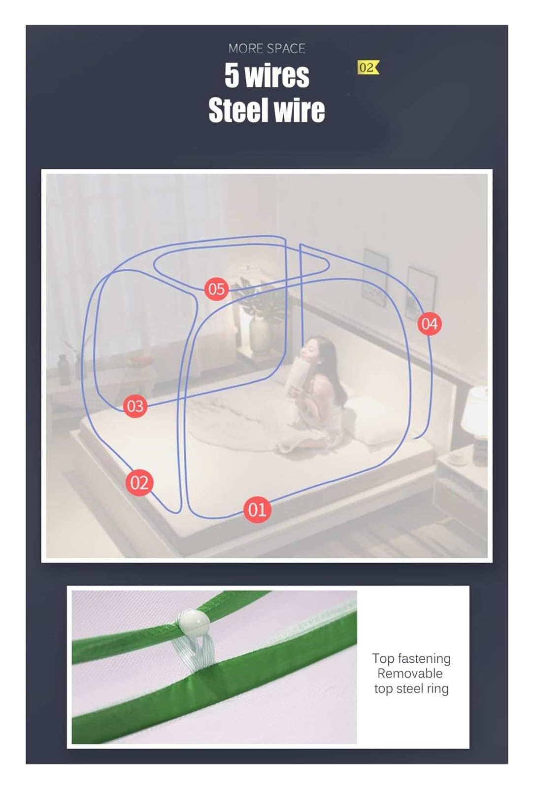 Mosquitera, mosquitera Colgante para Cama, mosquitera Estilo yurta Mongol, instalación Gratuita y Plegable, Cortinas emergentes para Evitar Insectos en Camas y dormitorios (Morado, 1,2 x 2 m
