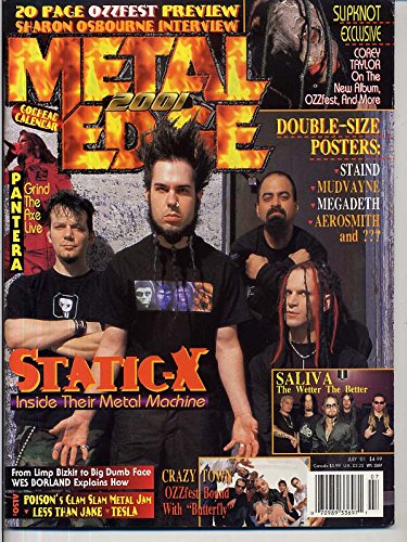 Metal Edge Magazine STATIC-X Staind MUDVAYNE Megadeth AEROSMITH Slipknot BRITNEY SPEARS July 2001 C