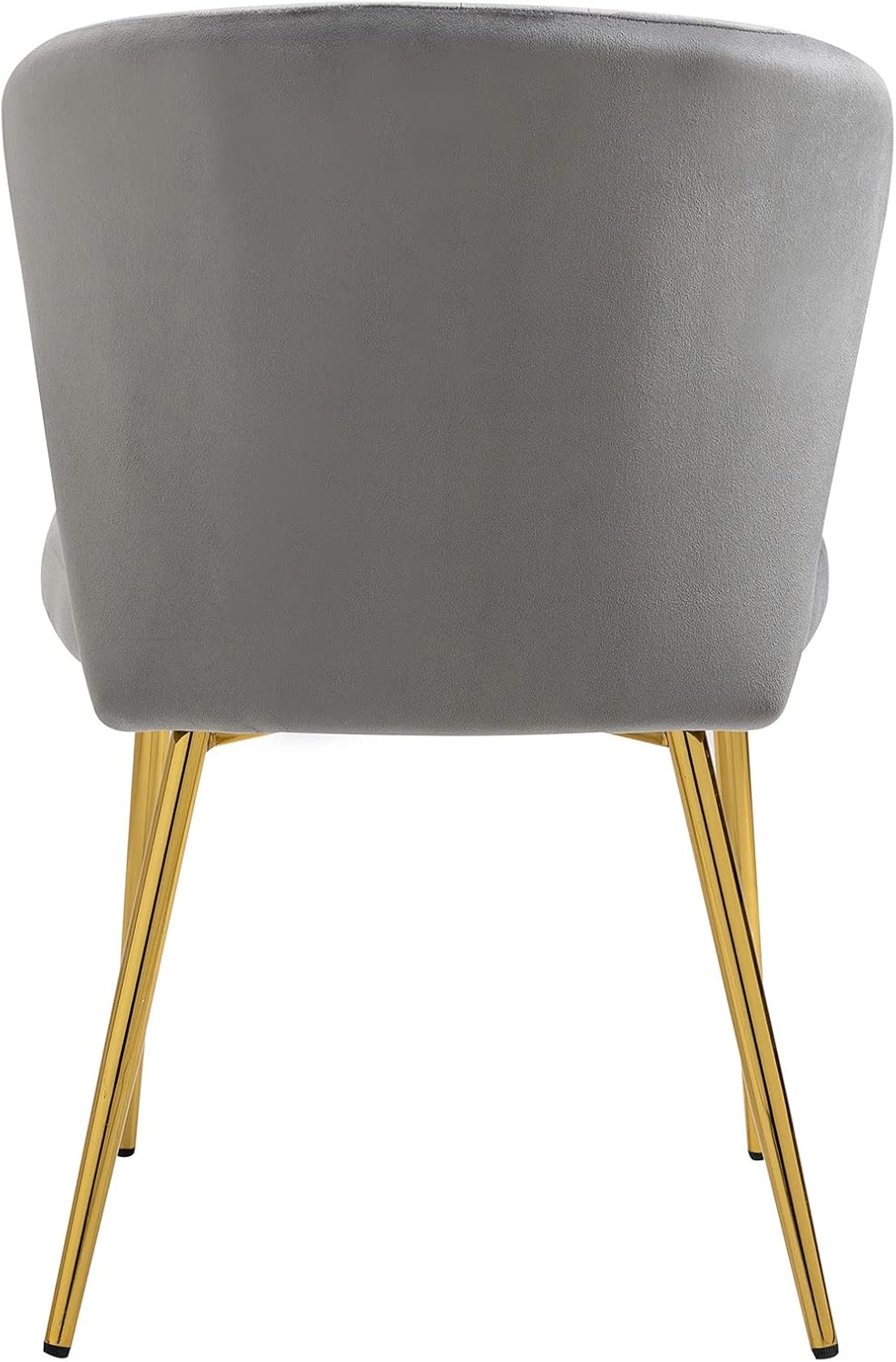 ANOUR Modern Dining Chiars Set of 4,Velvet Kitchen Chairs,Upholstered Side Chair with Golden Metal Legs,Small Accent Chairs for Dining Room Living Room Kitchen Vanity(Grey)