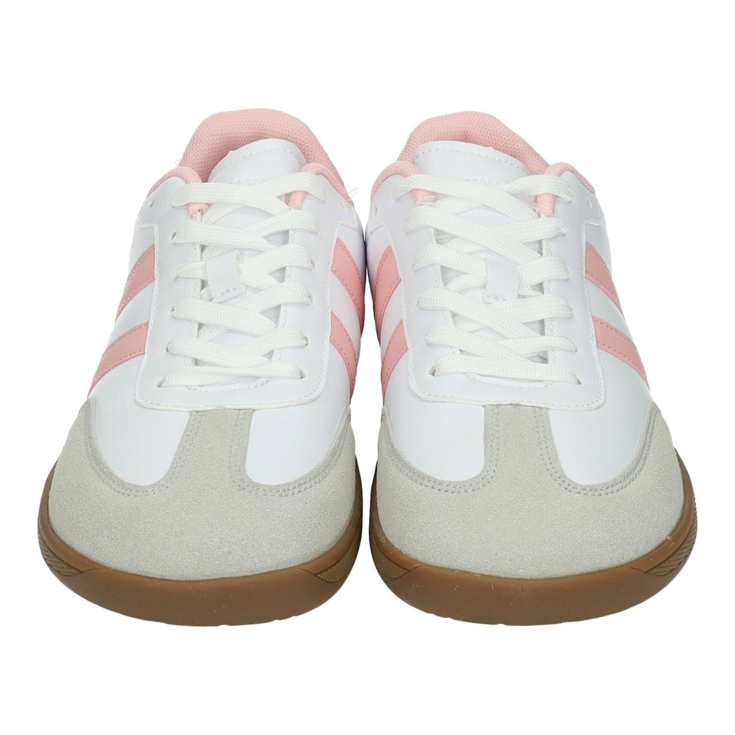 DEMAX 7-1227E Zapatillas Deportivas respetuosas para Mujer Demax Blancas con Detalles Rosa y Plantilla Double Memory Foam Mujer Deportivos