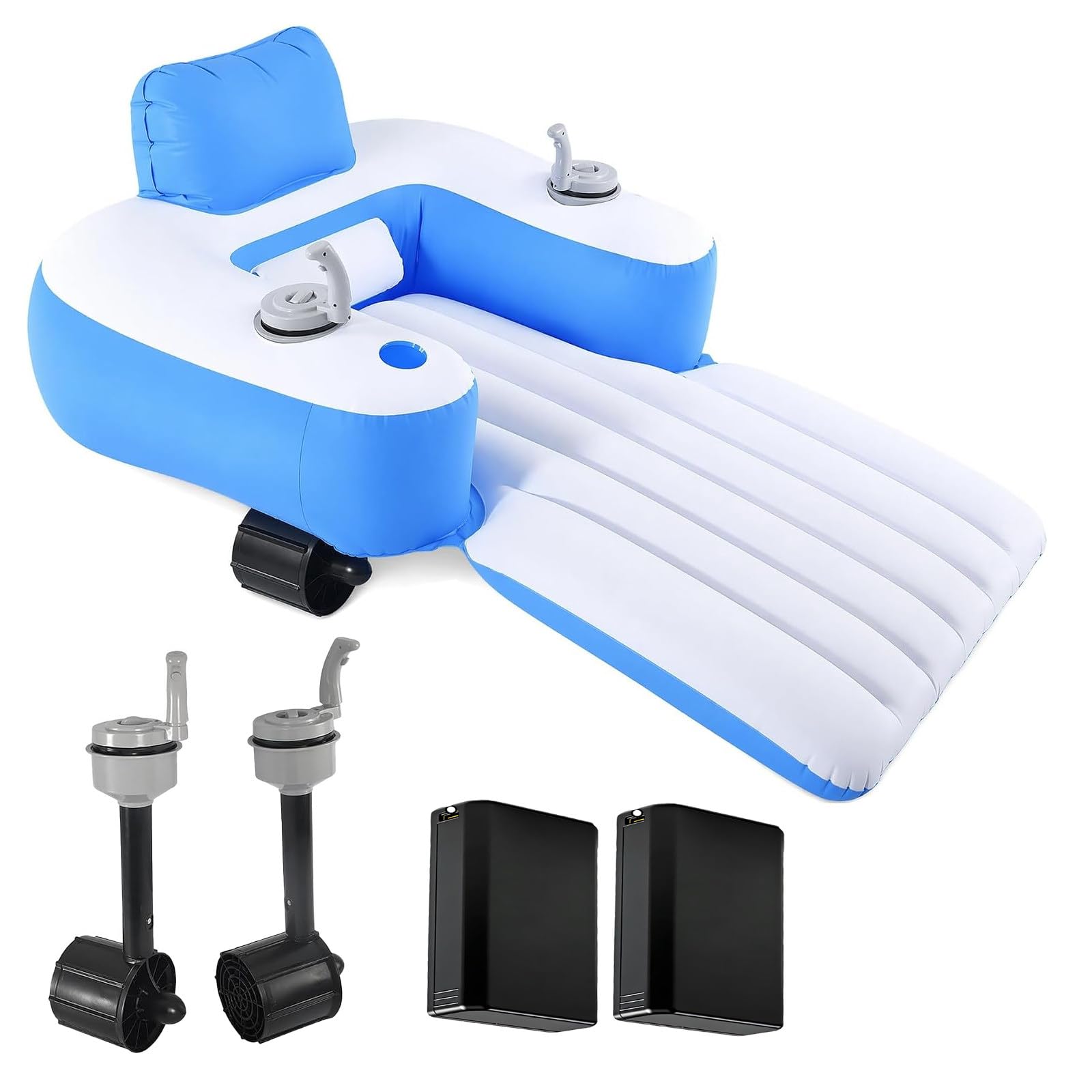 Lpoxuru Inflatable Floating Chair with Electric Propeller, Pool Lounge Water Chair with Electric Float, Portable Water Float Seat for Lake, Pool and Beach Relaxation