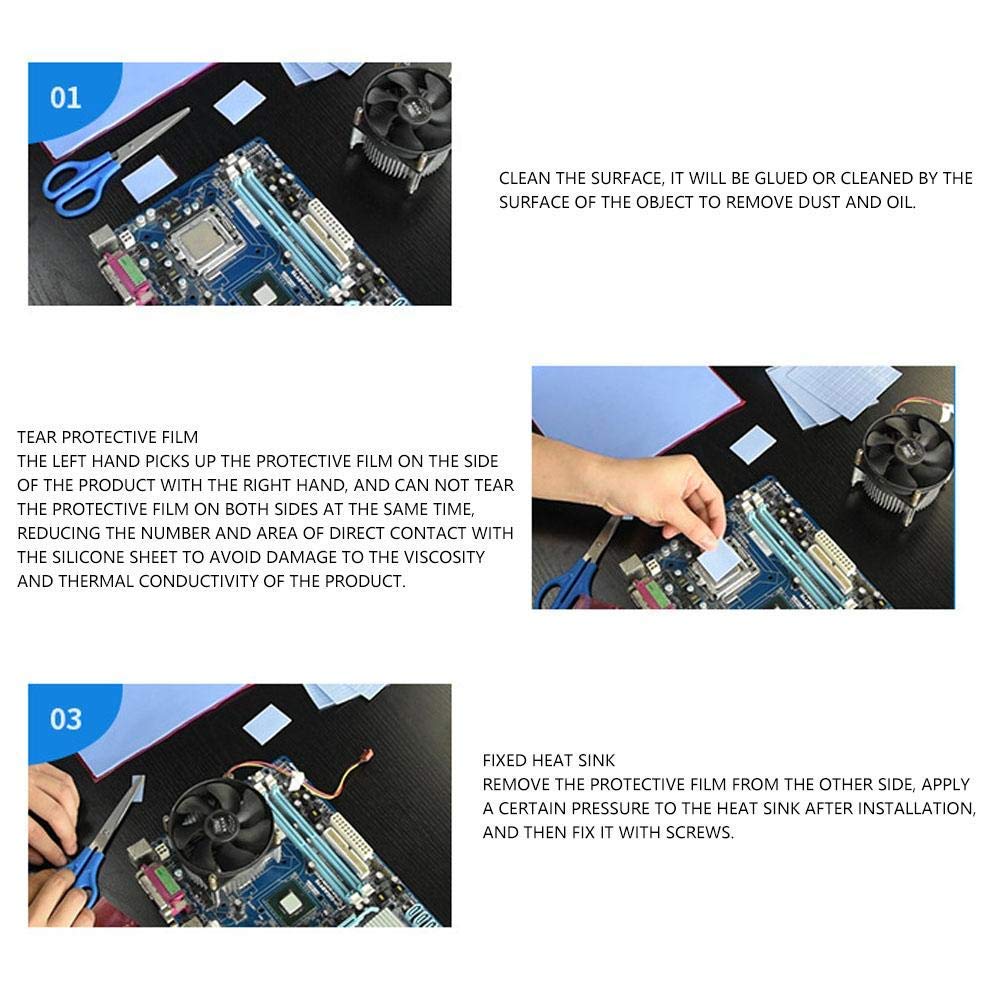 Amazon.co.jp: 放熱シート,高効率熱伝導,サーマルパッド,100×100×0.5mm