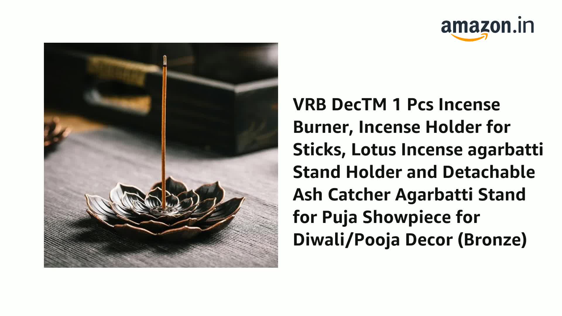 VRB DecTM 1 Pcs Incense Burner, Incense Holder for Sticks, Lotus