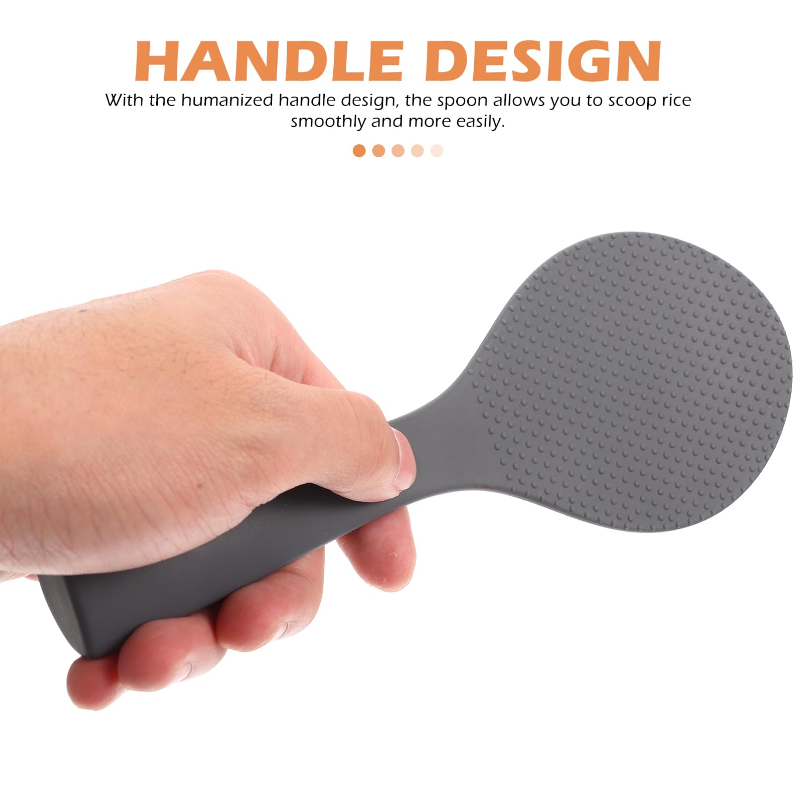 COLLBATH Silicone Rice Spoon Vertical Rice Ladle Japanese Soup Spoons Serving Spoon Cooking Rice Ladle Household Rice Scoop Standing Rice Spoon Cooking Rice Spoon Rice Mix Grey