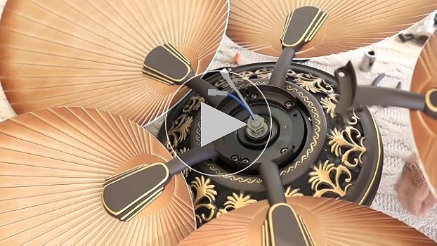 Tamme(タム)TROPICAL WOOLMK40 YITAHOME Tropical Ceiling Fan with LED Light and Remote, 52