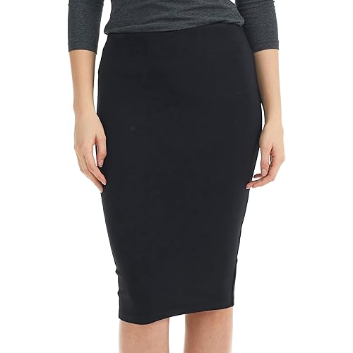 ESTEEZ Women's Pull-On Stretch Ponte Office Pencil Skirt 'Houston'