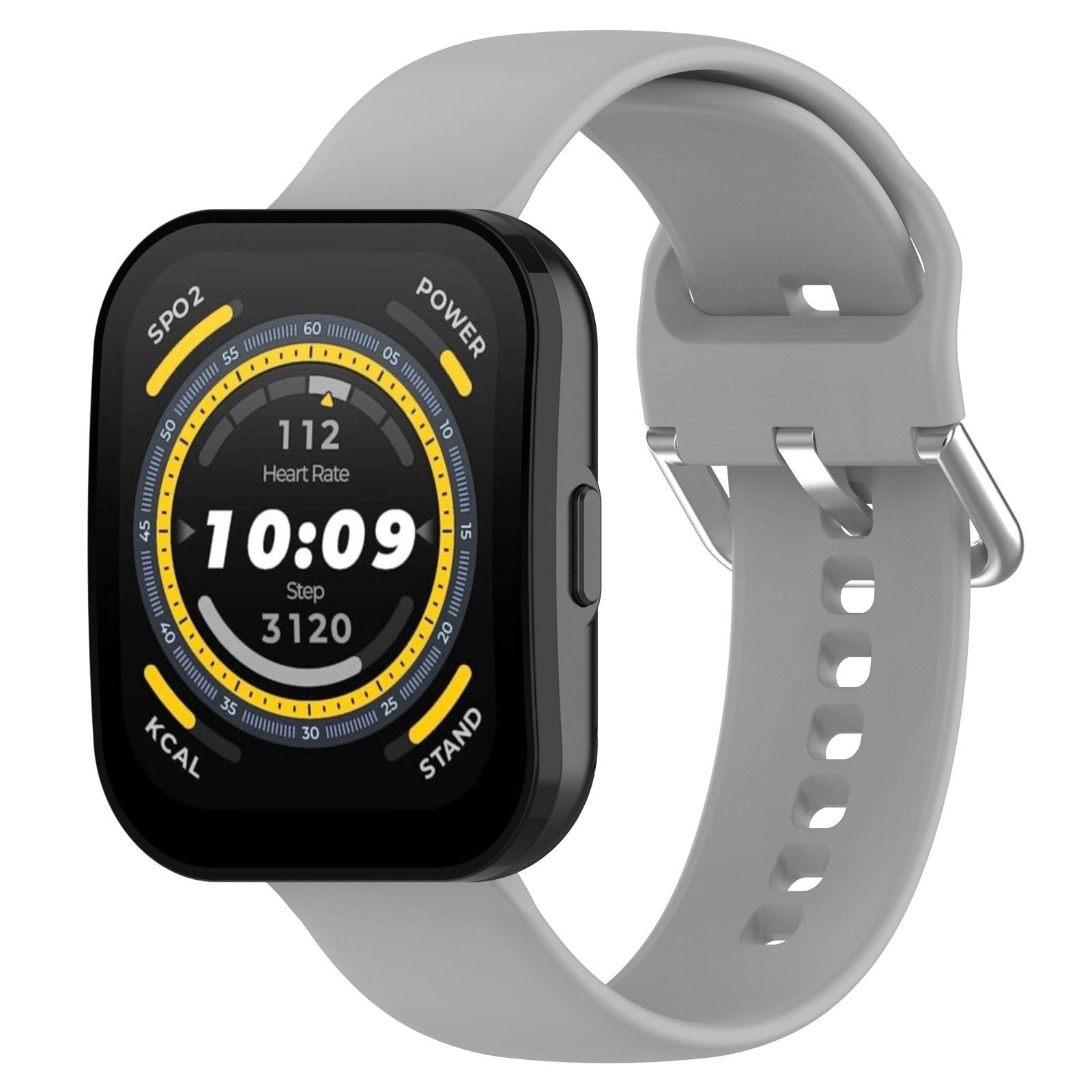 GIOPUEY Correas Compatible con Amazfit Bip 5/Bip 5 Unity, Suave Silicona La Correa [Resistente al Desgaste] [Transpirable] Pulsera - Grey