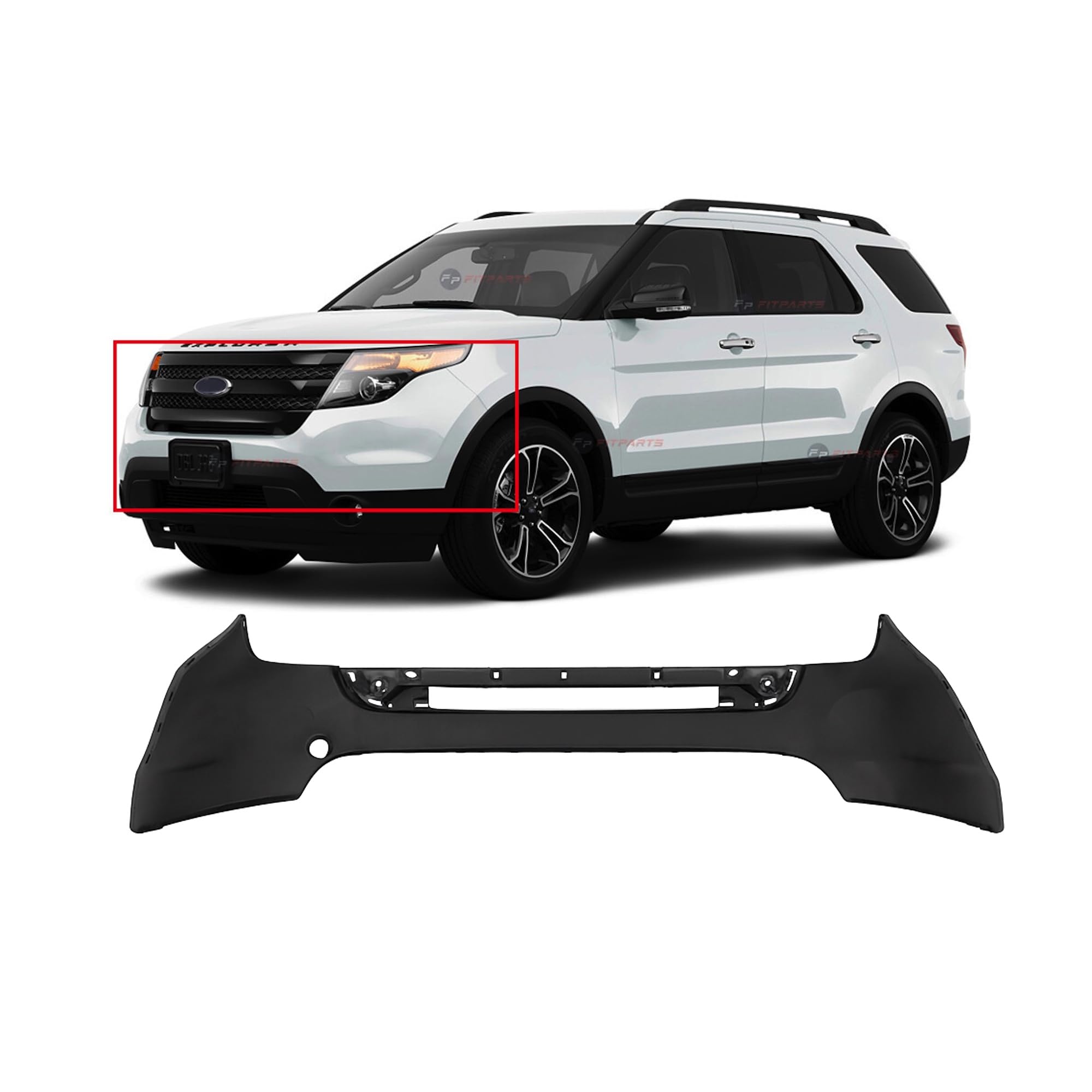 FitParts Compatible with Ford Explorer 2011–2015 Front Upper Bumper Cover