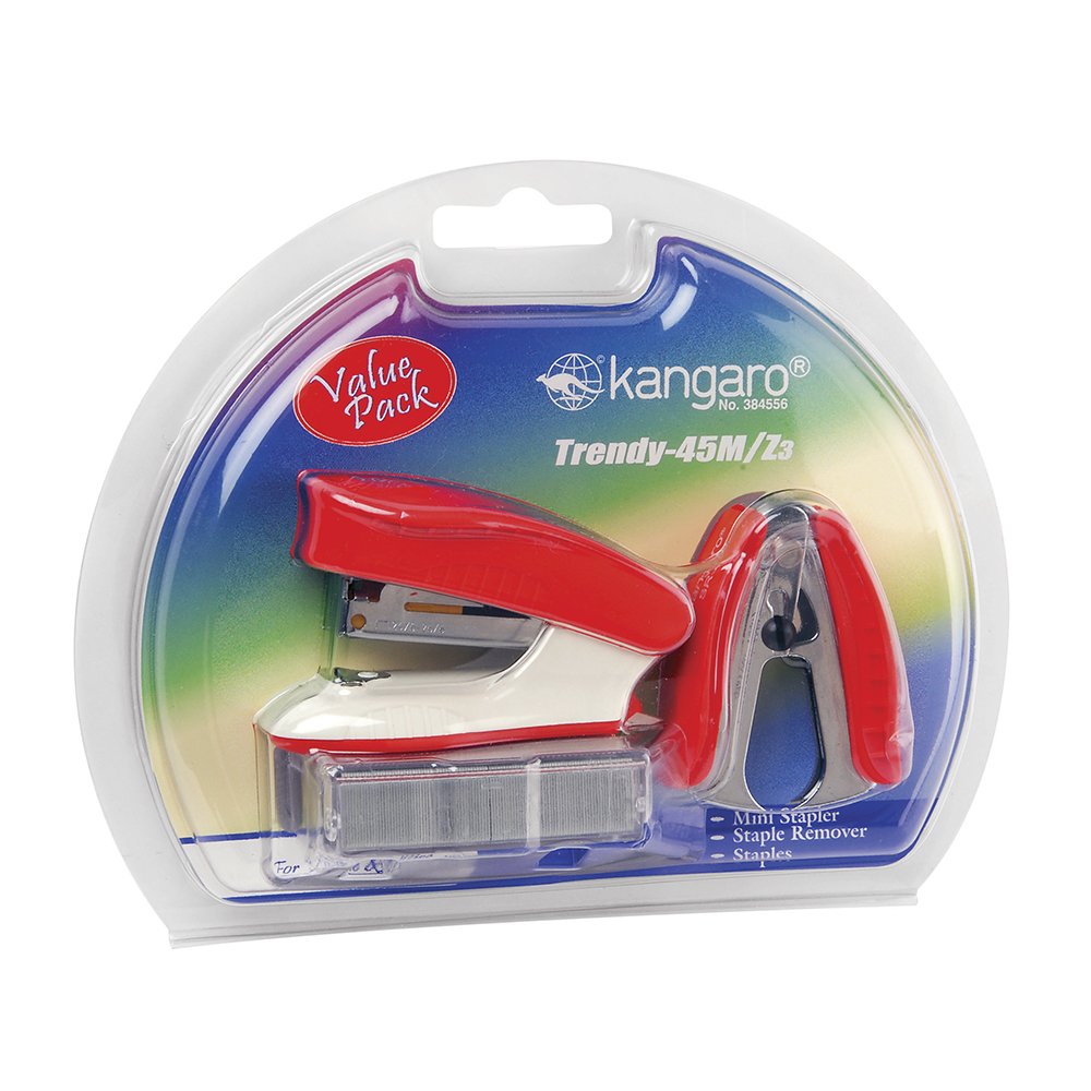 Kangaro 45M Trendy Stapler, Stapler Remover and Staples Pin Kit