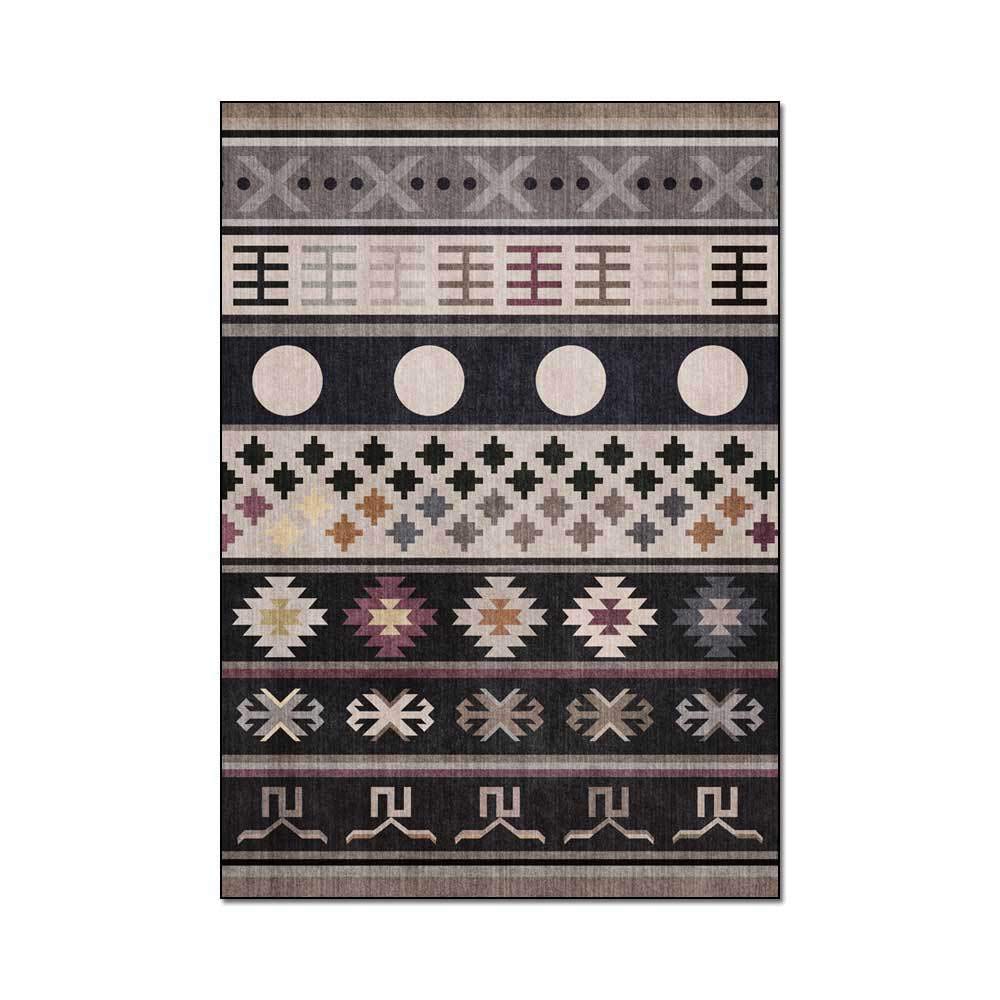 Tapis géométrique bohème pour chambre et couloir 80x120 cm