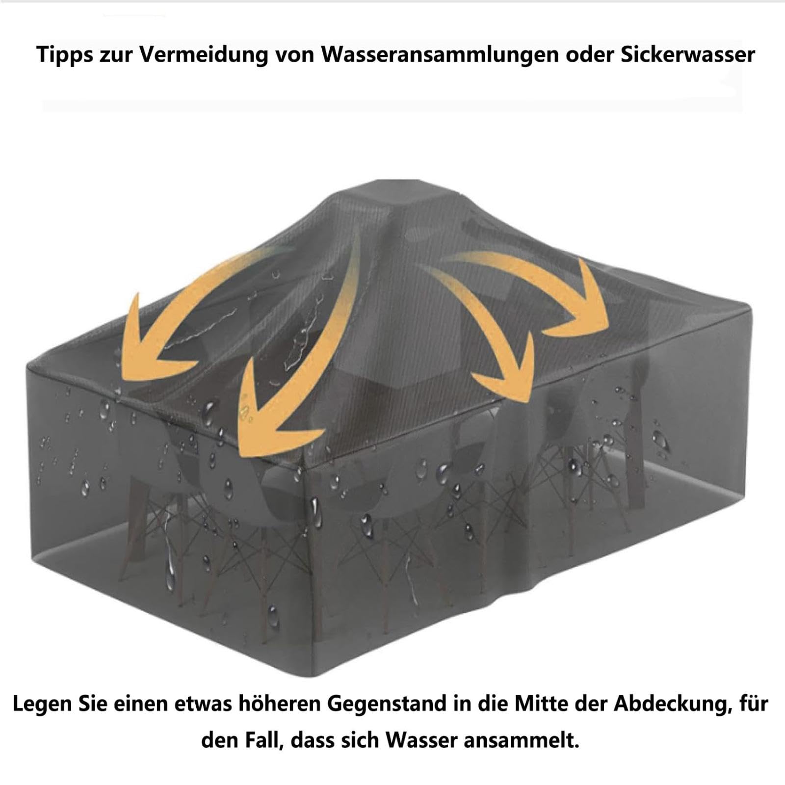 Abdeckung für Gartenmöbel 240x160x90cm LxWxH Multi Größe Abdeckplane Gartenmöbel Schwarz 420D Oxford Gewebe wasserdichte Schutzhülle Anti-UV für Gartenmöbel Sets Tische und Stühle