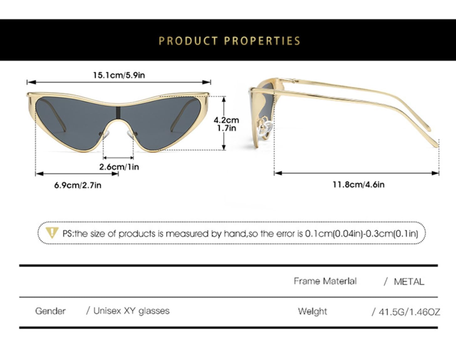 Gafas de sol unisex de moda estilo sol