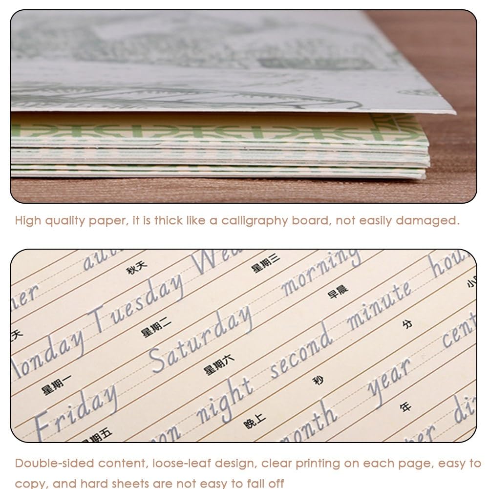 salyher 3pcs Italic English Magic Practice Copybook Reusable Groove Calligraphy Exercise Book Handwriting Training Book for Adults Kids Students Gifts - Image 5