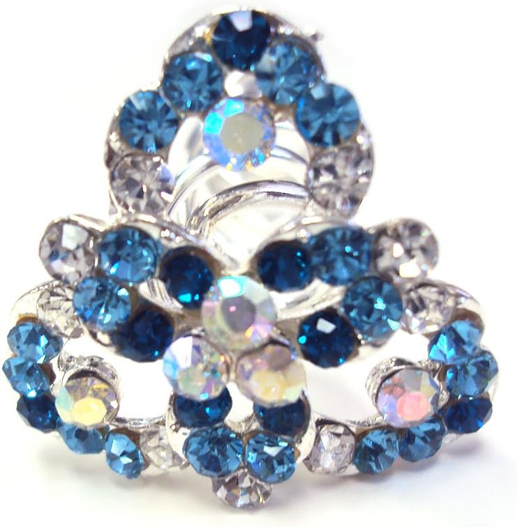 Bridal Wedding Bridesmaid Flowergirl Prom Beautiful Elegant Turquoise Crystal Flower Hair Twist Pin