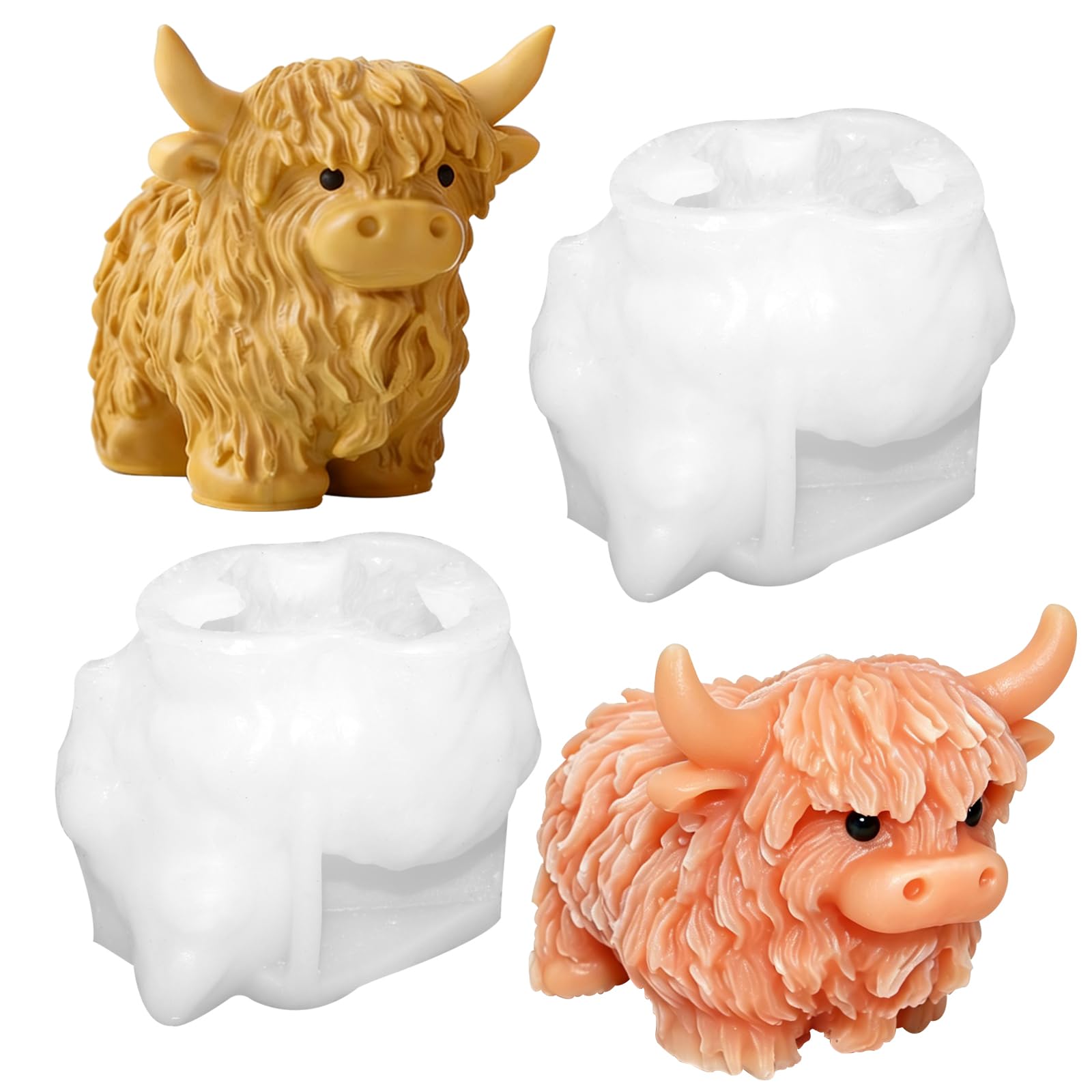 Moule silicone vache des Highlands bougie fondant chocolat et décor gâteau