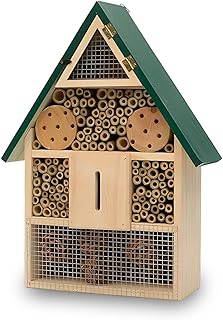 Wintem - Insektenhotel aus natürlichem Bambusholz für den Garten, Schutz für Bienen, Marienkäfer und Schmetterlinge, wetterfest