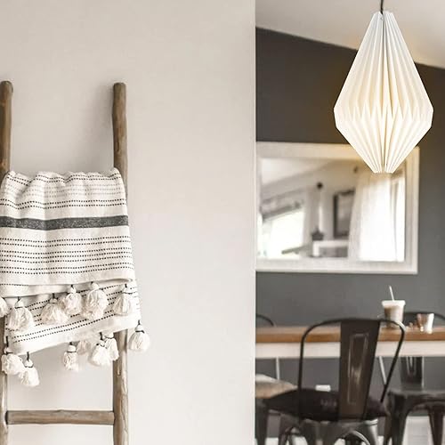 Miniatura 8 de Beaupretty Lámpara de papel para lámpara colgante, lámpara de origami, lámpara colgante, plisado, pantalla decorativa, farol, cubiertas para el