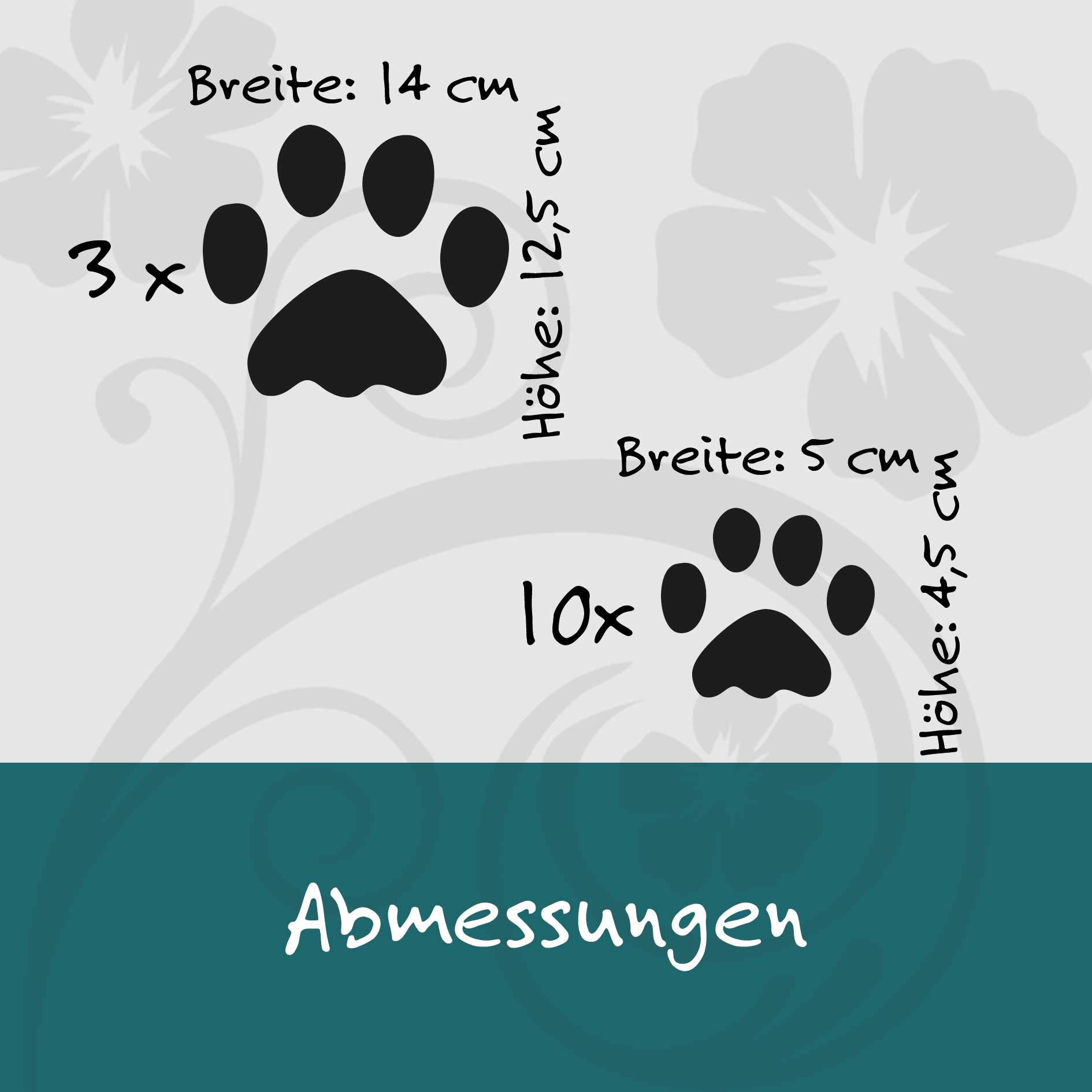 Kleb-Drauf 12 Pfoten Wandtattoo - Silber-matt Deko Für Wände & Möbel