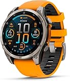 Garmin fēnix® 8 – 47 mm, AMOLED, Sapphire, Premium Multisport GPS Smartwatch, Long-Lasting Battery Life, Dive-Rated, Built-in LED Flashlight, Titanium with Spark Orange/Graphite Band 47 mm fenix 8 - AMOLED Titanium with Orange/Graphite Band