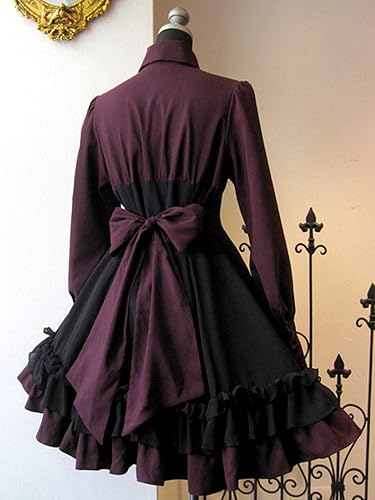 Miniatura 3 de ZZEQYG Women Girls Gothic Lolita Victorian Dress Polyester Ruffle Dress with Bows