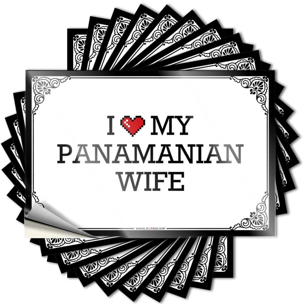 Lake Door Bumper | I Love My Panamanian Wife Funky Durable Vinyl Sticker Easy Apply for Man(6X9CM)