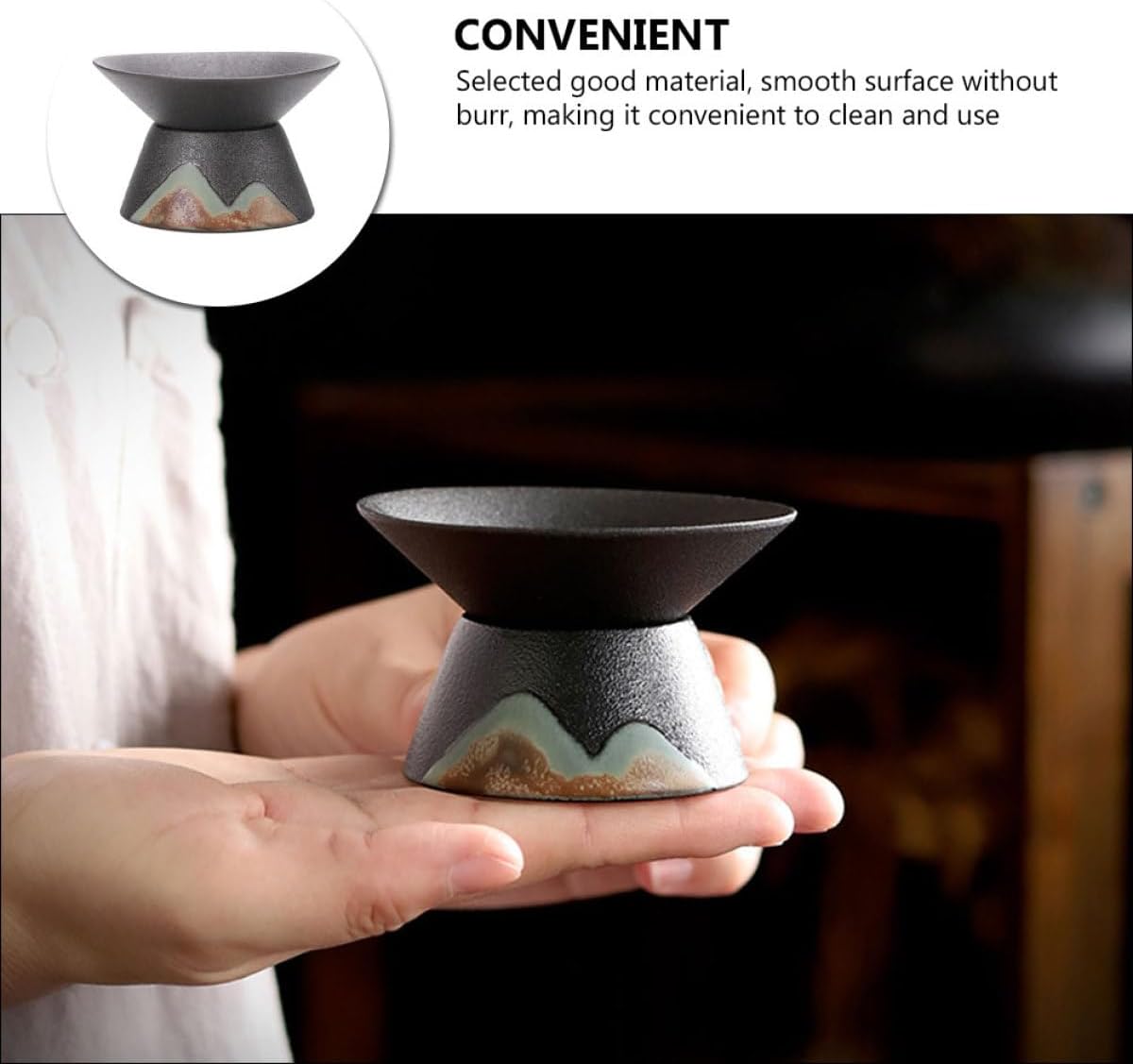 Ceramic Tea Strainer Accessory with Fine Mesh Filter Small Tea Residue Infuser Home Use