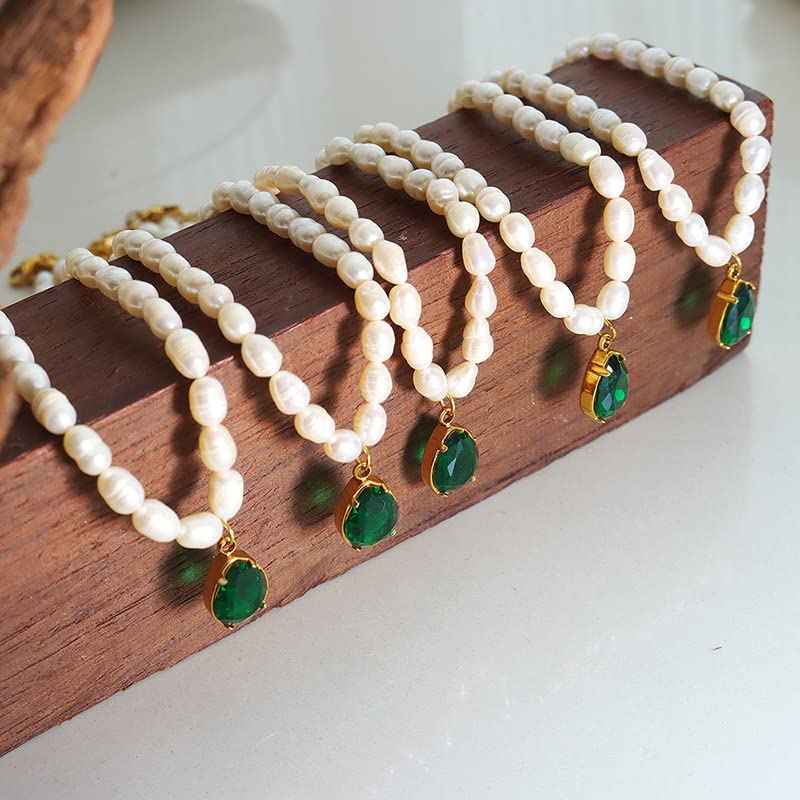 Delicate 14K Gold Freshwater Pearl Necklace with Water Drop, Opal and Shell Pearl Pendant Necklace, Elegant Gift for Mom3