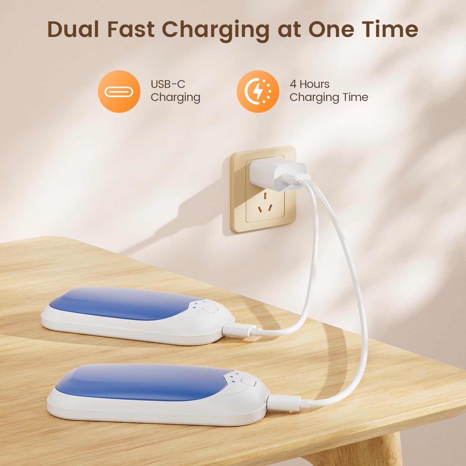 infray Hand Warmers Rechargeable 2 Pack, Electric Hand Warmer Reusable 3 Levels Heating Pocket Warmer, USB AI Handwarmer Portable, Great Gifts for Men Women, Outdoor, Golf, Hunting - Image 6