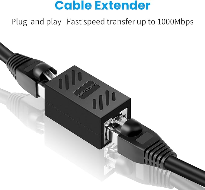 Acoplador RJ45 hembra a hembra para cable de red Cat7/Cat6/Cat5e/Cat5, 8 unidades miniatura 2