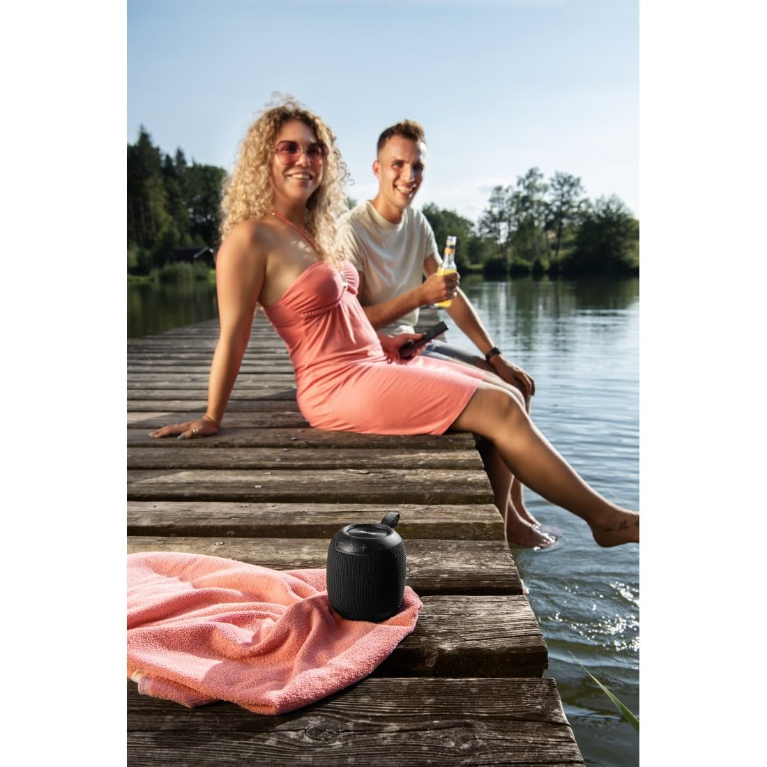 Hama "Bomb 3.0" Enceinte Bluetooth® 16W - Etanche IPX7, Lumière LED d'Ambiance, 10H D'autonomie, 3 Modes d'Egaliseur - Noir